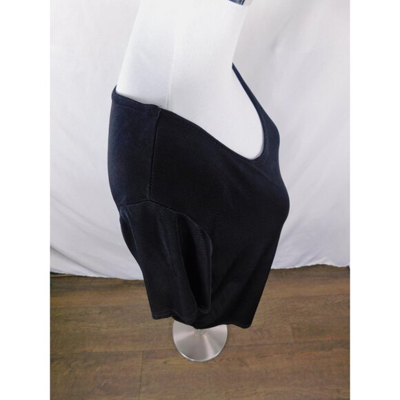 Black Scoop Neck Short Sleeve Soft Knit Top Witchcore L - Picture 7 of 8